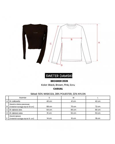 Sweter damski OLAVOGA BROGRER 2026 róż - FashionPlace - 7