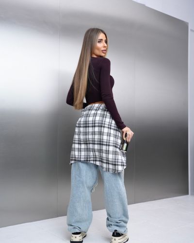 Sweter damski OLAVOGA BROGRER 2026 brąz - FashionPlace - 3
