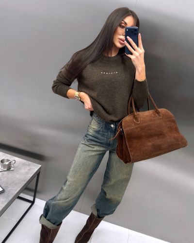 Sweter damski OLAVOGA TALLA 2026 brąz - FashionPlace - 1
