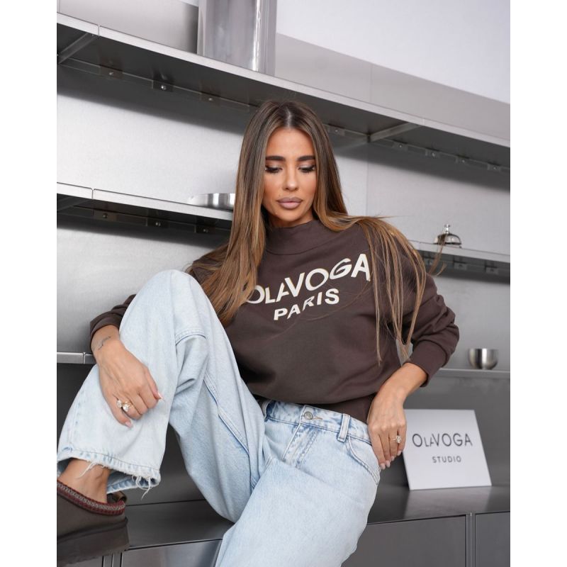 Bluza damska OLAVOGA ONCY 2026 brąz - FashionPlace - 1