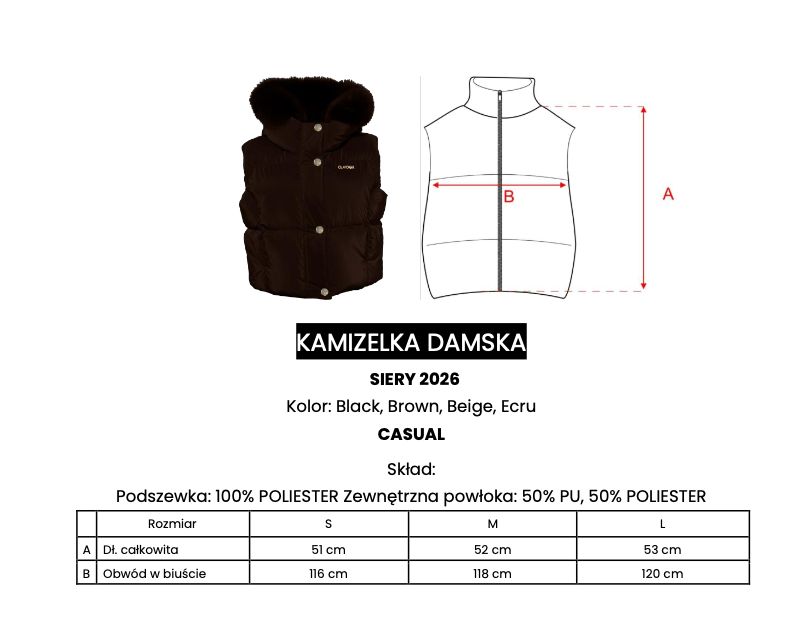 Kamizelka damska OLAVOGA SIERY 2026 ecru