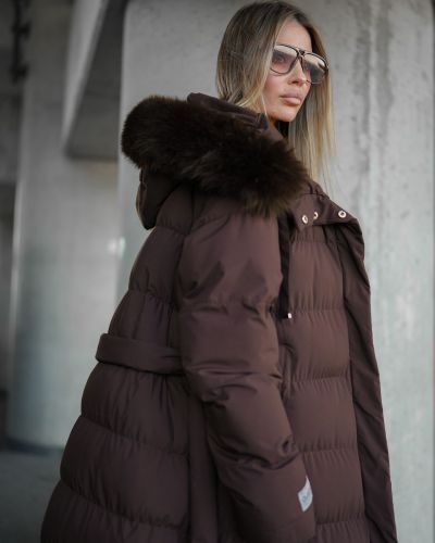 Płaszcz damski OLAVOGA FENZOON 2026 brąz - FashionPlace - 2