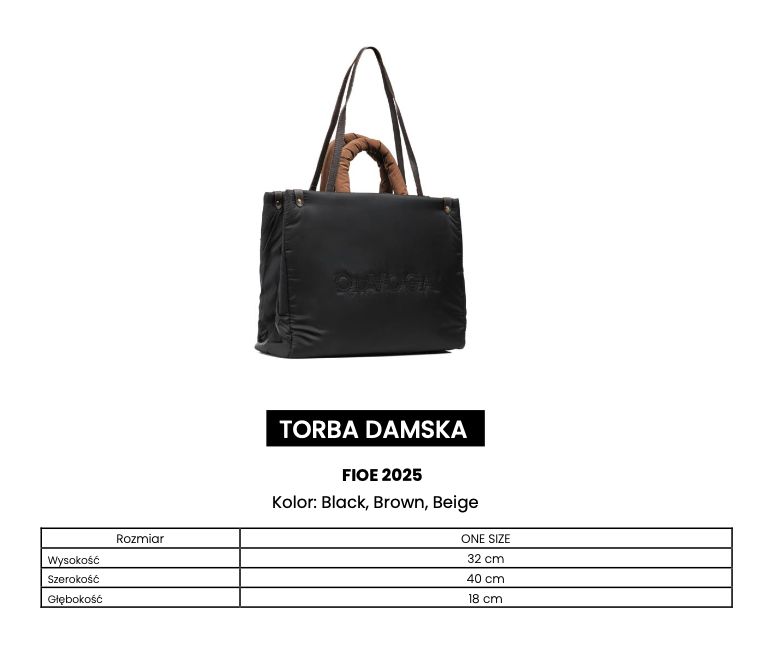 Torba damska OLAVOGA FIOE 2025 czerń