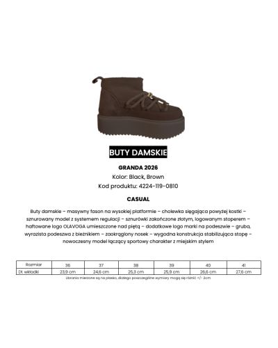 Buty damskie OLAVOGA GRANDA 2026 brąz - FashionPlace - 9
