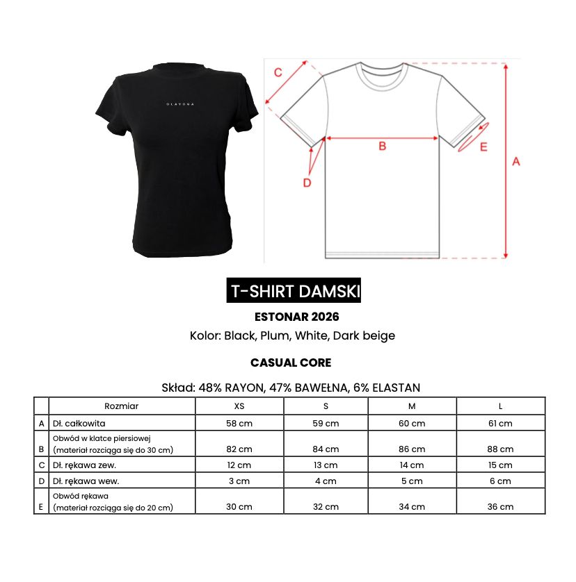 T-shirt damski OLAVOGA ESTONAR 2025 biały