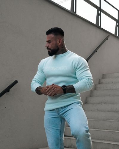Sweter męski OLAVOGA SALO 2026 sky blue - FashionPlace - 1