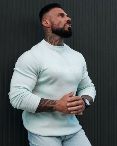 Sweter męski OLAVOGA SALO 2026 sky blue - FashionPlace - 3