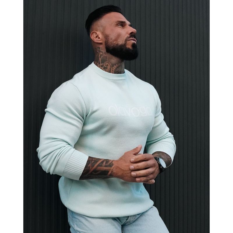 Sweter męski OLAVOGA SALO 2026 sky blue - FashionPlace - 3