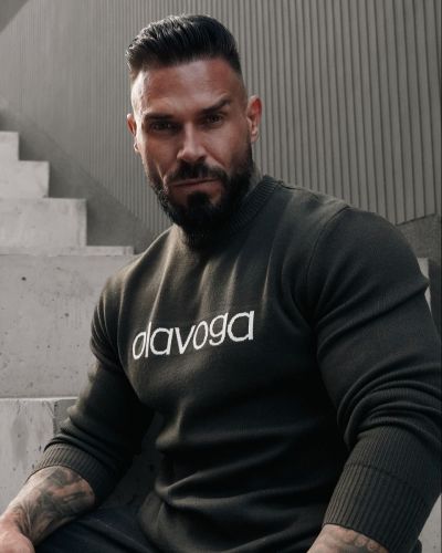 Sweter męski OLAVOGA SALO 2026 khaki - FashionPlace - 1