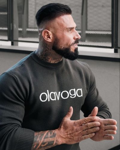 Sweter męski OLAVOGA SALO 2026 khaki - FashionPlace - 2