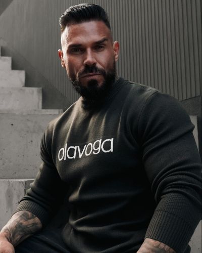 Sweter męski OLAVOGA SALO 2026 khaki - FashionPlace - 3
