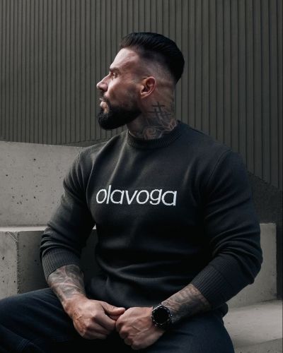 Sweter męski OLAVOGA SALO 2026 khaki - FashionPlace - 4