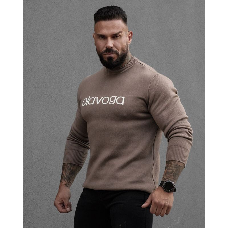 Sweter męski OLAVOGA SALO 2026 beż - FashionPlace - 1