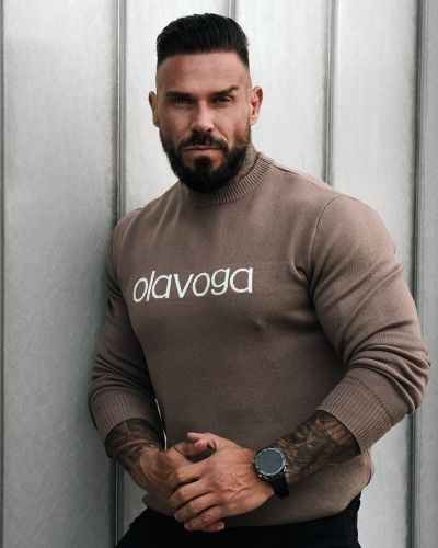 Sweter męski OLAVOGA SALO 2026 beż - FashionPlace - 3