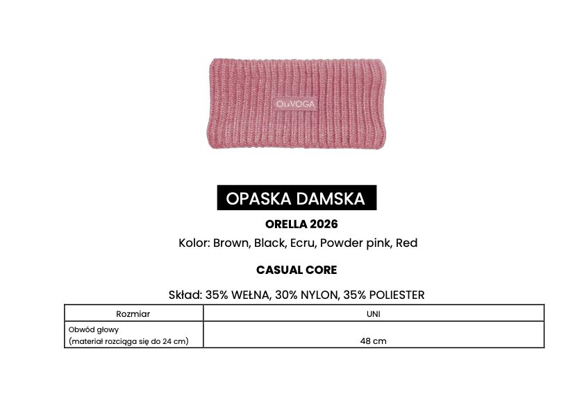Opaska damska OLAVOGA ORELLA 2026 brąz