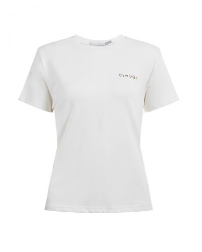 T-shirt damski OLAVOGA HAYO 2025 ecru - FashionPlace - 4