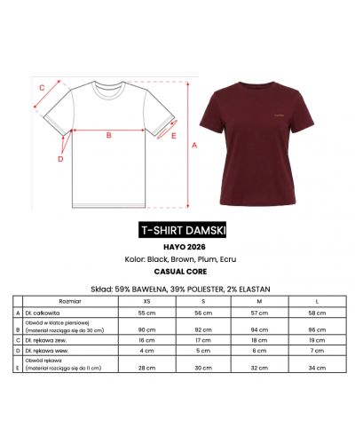 T-shirt damski OLAVOGA HAYO 2025 śliwka - FashionPlace - 6