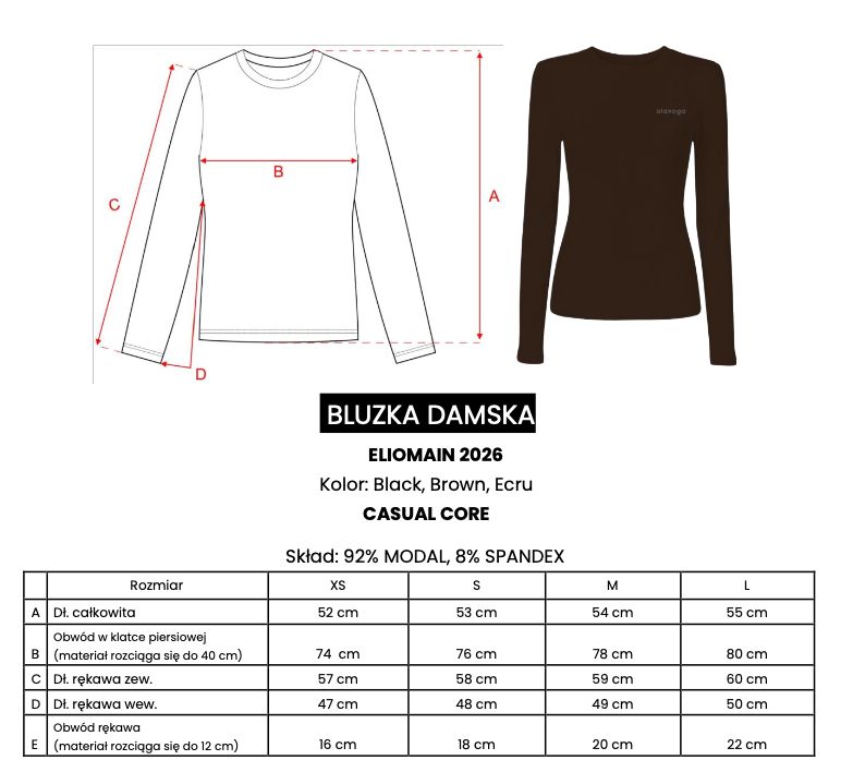 Bluzka damska OLAVOGA ELIOMAIN 2025 brąz