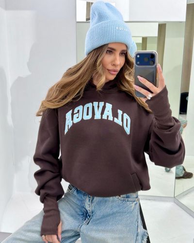 Bluza damska OLAVOGA PRECISE 2026 brąz - FashionPlace - 1