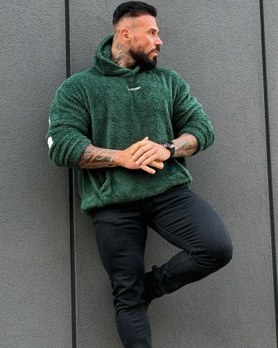 Bluza męska OLAVOGA FIDO MEN 2026 butelkowa zieleń - FashionPlace - 3
