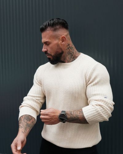 Sweter męski OLAVOGA SASIO 2026 ecru - FashionPlace - 2