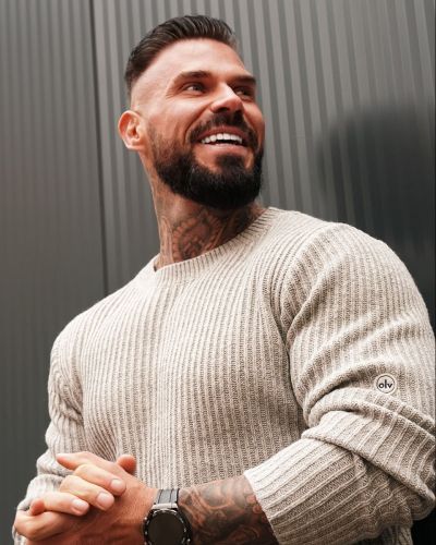 Sweter męski OLAVOGA SASIO 2026 szary - FashionPlace - 3