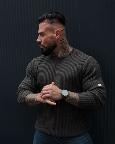 Sweter męski OLAVOGA SASIO 2026 coffe - FashionPlace - 1
