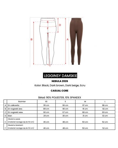 Legginsy damskie OLAVOGA NEBULA 2026 ecru - FashionPlace - 7
