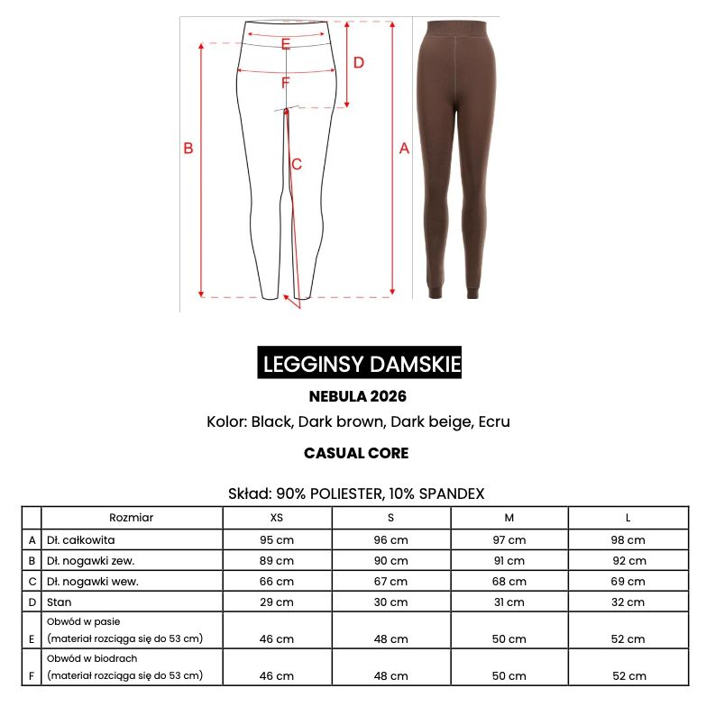 Legginsy damskie OLAVOGA NEBULA 2026 ciemny beż