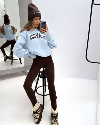 Legginsy damskie OLAVOGA NEBULA 2026 ciemny brąz - FashionPlace - 1
