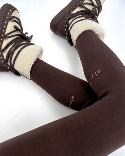 Legginsy damskie OLAVOGA NEBULA 2026 ciemny brąz - FashionPlace - 3