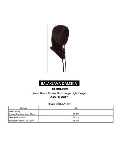Balaklava damska OLAVOGA SABINA 2026 brąz - FashionPlace - 5