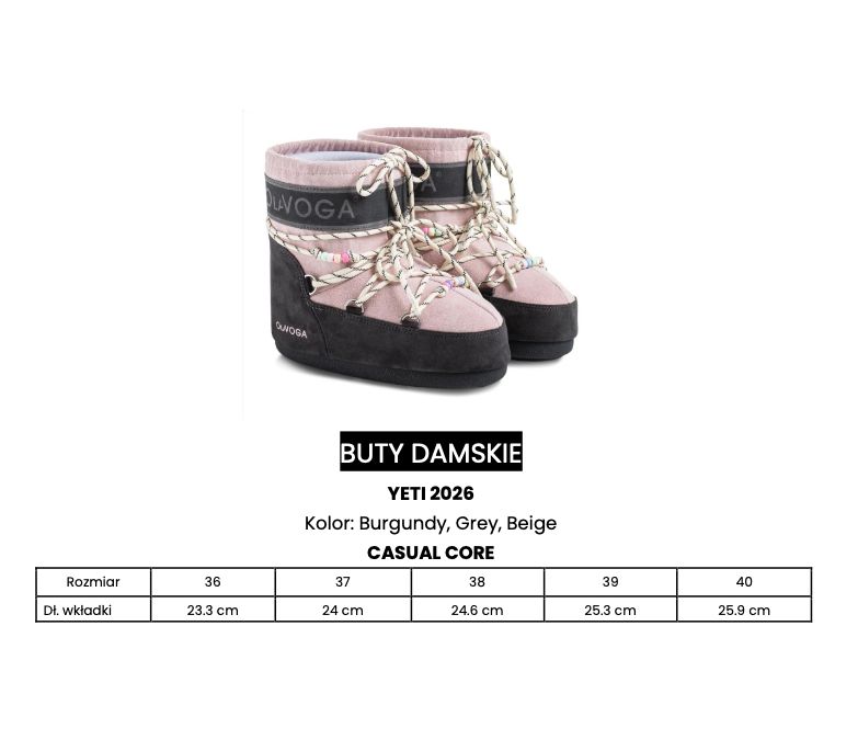 Buty damskie OLAVOGA YETI 2026 burgund