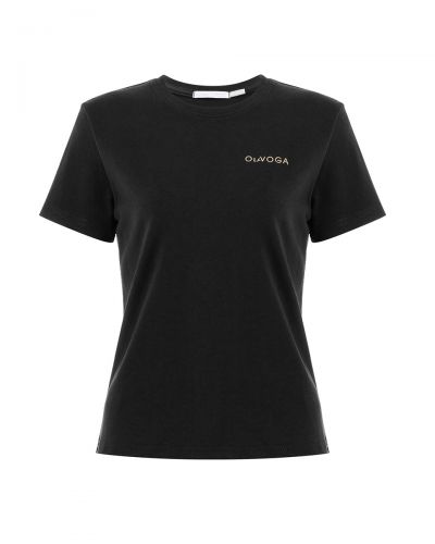T-shirt damski OLAVOGA HAYO 2025 czerń - FashionPlace - 4