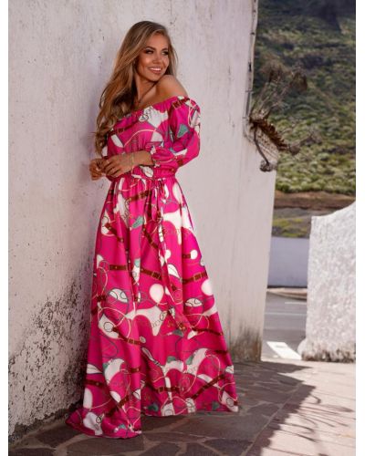 Sukienka Emo Klara róż z zielenią - FashionPlace - 2