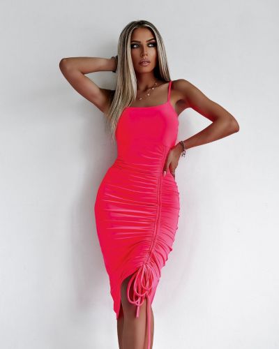 Sukienka OLAVOGA FANCY SUMMER neon róż - FashionPlace - 2