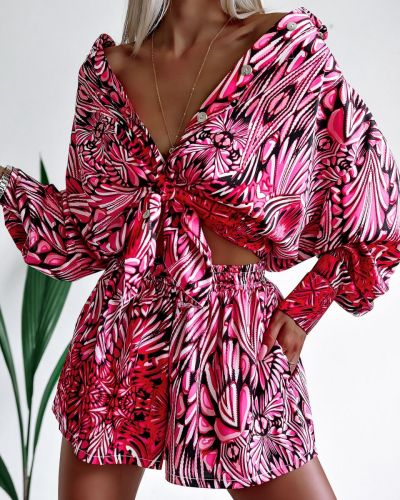 Komplet damski OLAVOGA COLORFUL SATIN pink - FashionPlace - 1