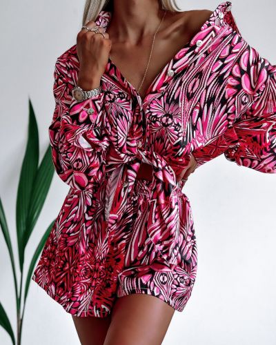 Komplet damski OLAVOGA COLORFUL SATIN pink - FashionPlace - 2
