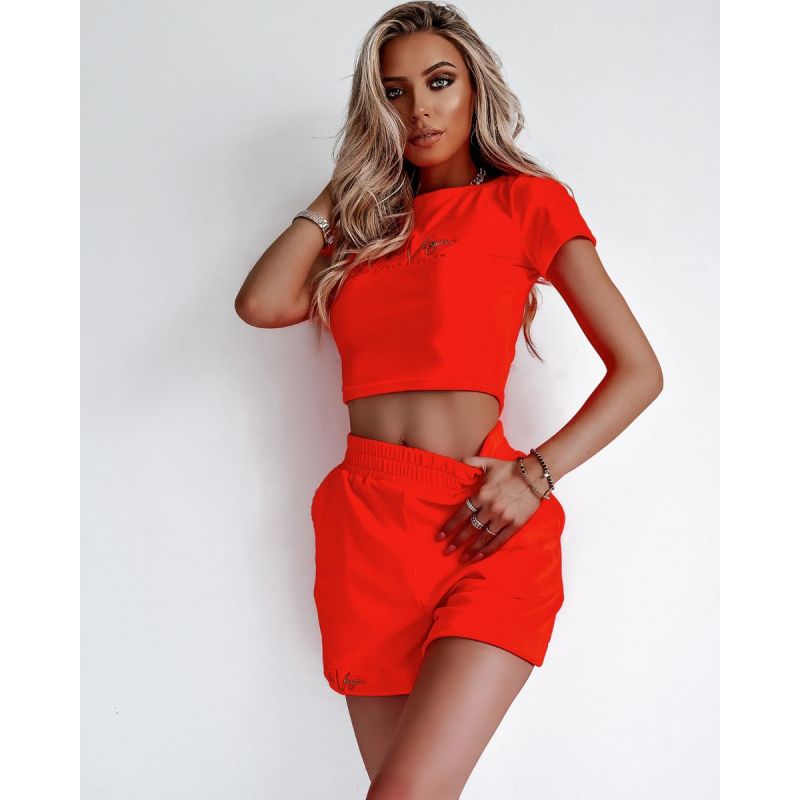 Komplet damski OLAVOGA SWEET VELVET neon pomarańcz - FashionPlace - 2