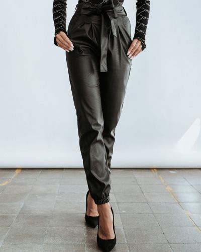 Spodnie damskie OLAVOGA CHIC LEATHER czerń - FashionPlace - 2