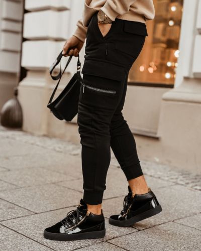 Spodnie męskie OLAVOGA CASUAL BLACK czerń - FashionPlace - 2