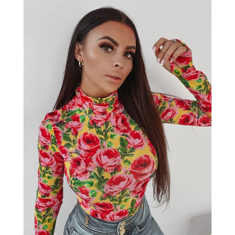 Body damskie OLAVOGA ROSES żółte tło - FashionPlace - 1