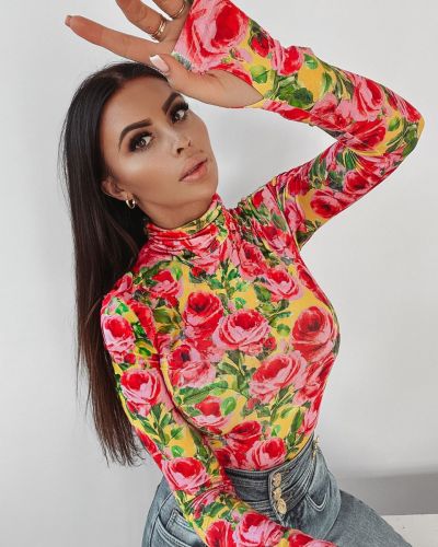 Body damskie OLAVOGA ROSES żółte tło - FashionPlace - 2